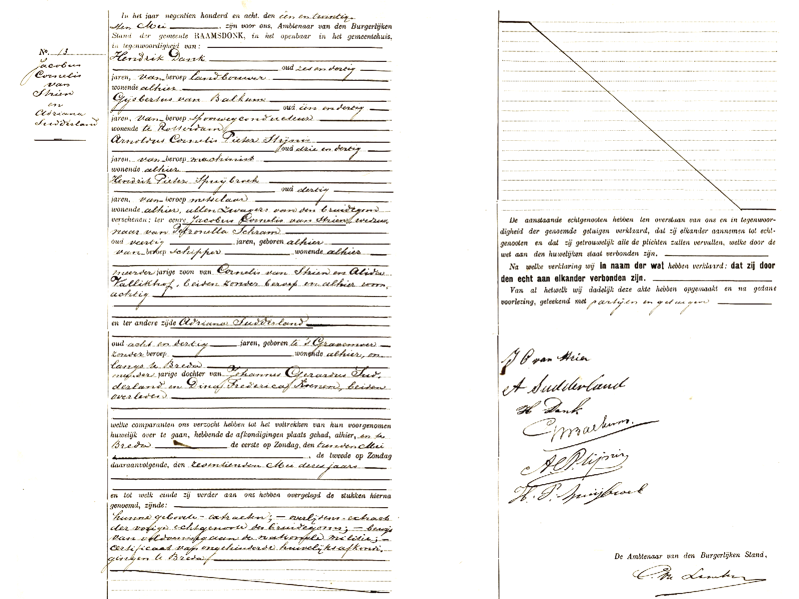 19080521 huw akte 13 Jacobus C v Strien - Adriana Sudderland